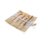 Reusable bamboo travel cutlery set