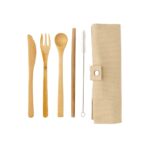 Reusable bamboo travel cutlery set - Image 4