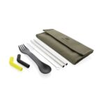 Tierra 2pcs straw and cutlery set in pouch - Image 8