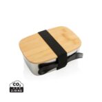 Stainless steel lunchbox with bamboo lid and spork - Slika 2