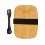 Stainless steel lunchbox with bamboo lid and spork - Slika 4