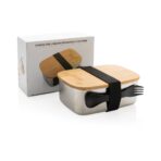 Stainless steel lunchbox with bamboo lid and spork - Slika 10