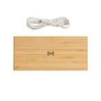 Bamboo alarm clock with 5W wireless charger - Slika 7