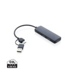 RCS recycled plastic USB hub with dual input - Slika 2
