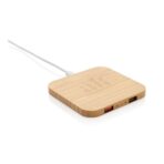 Bamboo 10W wireless charger with USB - Image 5