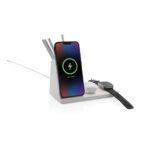 Ontario recycled plastic & bamboo 3-in-1 wireless charger - Image 3