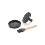 BBQ set with hamburger press and brush