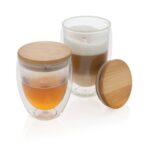 Double wall borosilicate glass with bamboo lid 250ml 2pc set - Slika 8