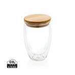 Double wall borosilicate glass with bamboo lid 350ml - Slika 2