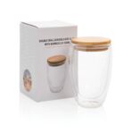 Double wall borosilicate glass with bamboo lid 350ml - Slika 11