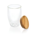 Double wall borosilicate glass with bamboo lid 350ml - Slika 4