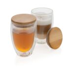 Double wall borosilicate glass with bamboo lid 350ml - Slika 5