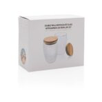Double wall borosilicate glass with bamboo lid 350ml 2pc set - Slika 12