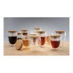 Double wall borosilicate glass with bamboo lid 350ml 2pc set - Slika 10