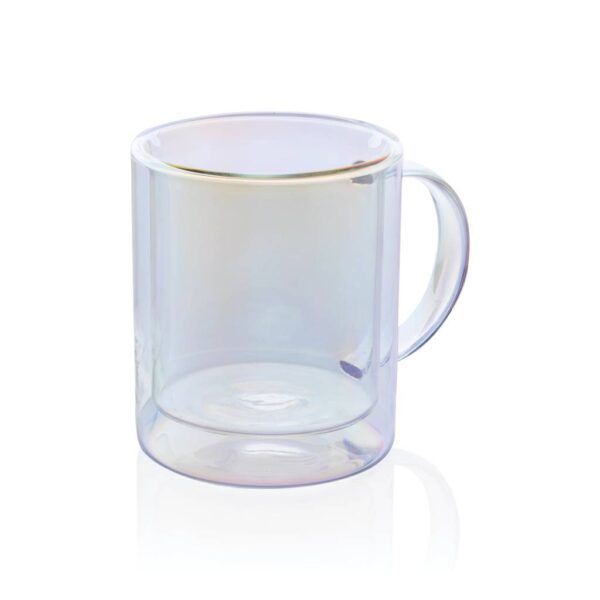 Deluxe double wall electroplated glass mug