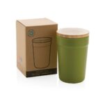 GRS certified recycled PP mug with bamboo lid - Image 12