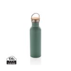 Modern stainless steel bottle with bamboo lid - Slika 2