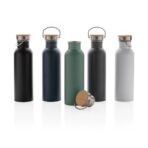 Modern stainless steel bottle with bamboo lid - Slika 8