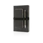 Deluxe hardcover PU notebook A5 with phone and pen holder - Image 3