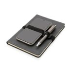 Deluxe hardcover PU notebook A5 with phone and pen holder - Image 5