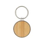 RCS okrugli privjesak za ključeve od reciklirane legure cinka s bambusom