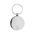 RCS recycled zinc alloy round keychain with bamboo - Slika 3