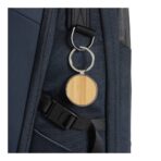 RCS recycled zinc alloy round keychain with bamboo - Slika 5