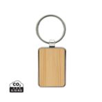 RCS recycled zinc alloy rectangle keychain with bamboo - Slika 2