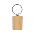 RCS pravokutni privjesak za ključeve od reciklirane legure cinka s bambusom