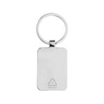 RCS recycled zinc alloy rectangle keychain with bamboo - Slika 3