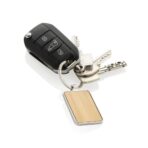 RCS recycled zinc alloy rectangle keychain with bamboo - Slika 4