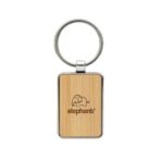 RCS recycled zinc alloy rectangle keychain with bamboo - Slika 6