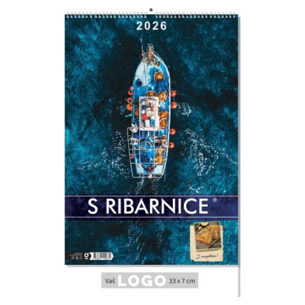 "S RIBARNICE" 13 list., dim: 33x55 cm, PVC vrećica, P/40, kalendar u boji