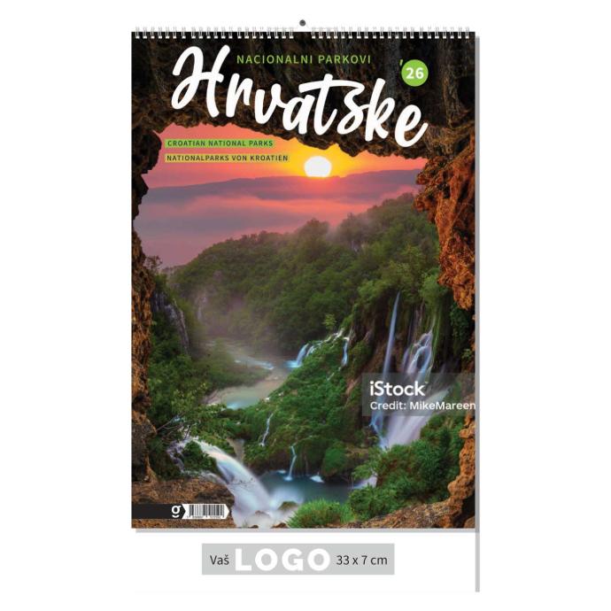 "NACIONALNI PARKOVI HRVATSKE" 13 list., dim: 33x55 cm, PVC vrećica, P/40, kolor kalendar "NACIONALNI PARKOVI HRVATSKE" 13 list., dim: 33x55 cm, PVC vrećica, P/40, kolor kalendar