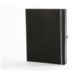 "ATENA" CRNI rokovnik A4, dim: 21x26,5cm, 192 str., gumica, gumica za olovku P/20