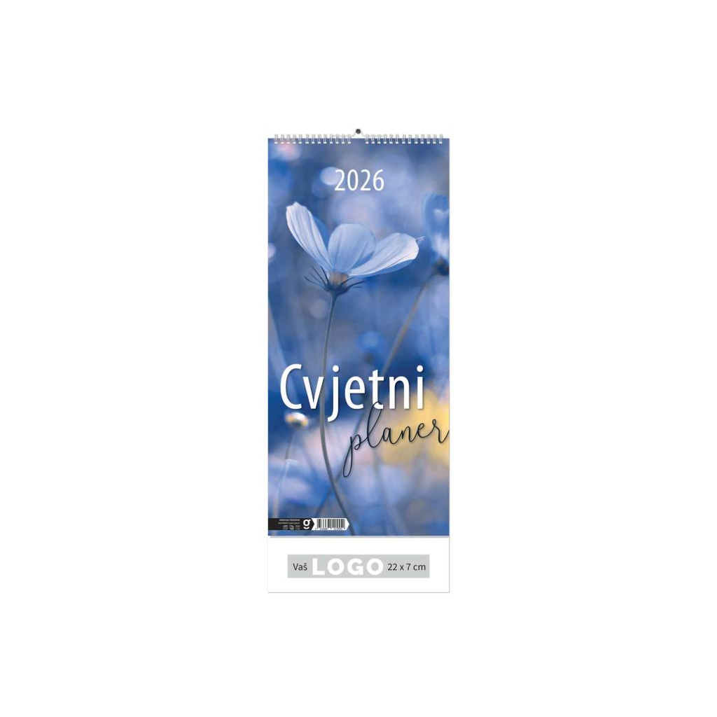 0-02og100194-bba00227 "CVJETNI PLANER" 13 list., dim: 22x55cm, PVC vrećica, P/50, color kalendar - Image 1
