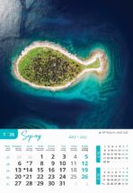 "NACIONALNI PARKOVI HRVATSKE" 13 list., dim: 33x55 cm, PVC vrećica, P/40, kolor kalendar