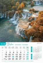 "NACIONALNI PARKOVI HRVATSKE" 13 list., dim: 33x55 cm, PVC vrećica, P/40, kolor kalendar