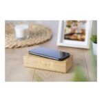 Bamboo wireless charger and clock Rosie