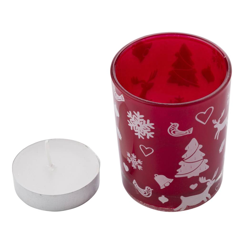 g00G5039-00G008999999-0 Glass candle holder with Christmas decorations Kirsten - Image 1