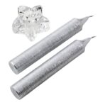 Two glitter candles with glass holder Alexia