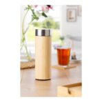 Bamboo and stainless steel double walled bottle Yara - Slika 2