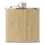 Stainless steel and bamboo hip flask Hayden