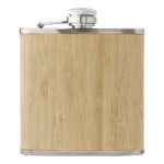 Stainless steel and bamboo hip flask Hayden