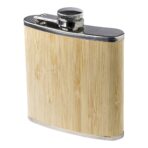 Stainless steel and bamboo hip flask Hayden
