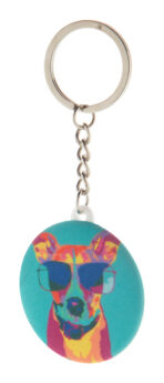 KeyBadge RPET Mini pin button keyring