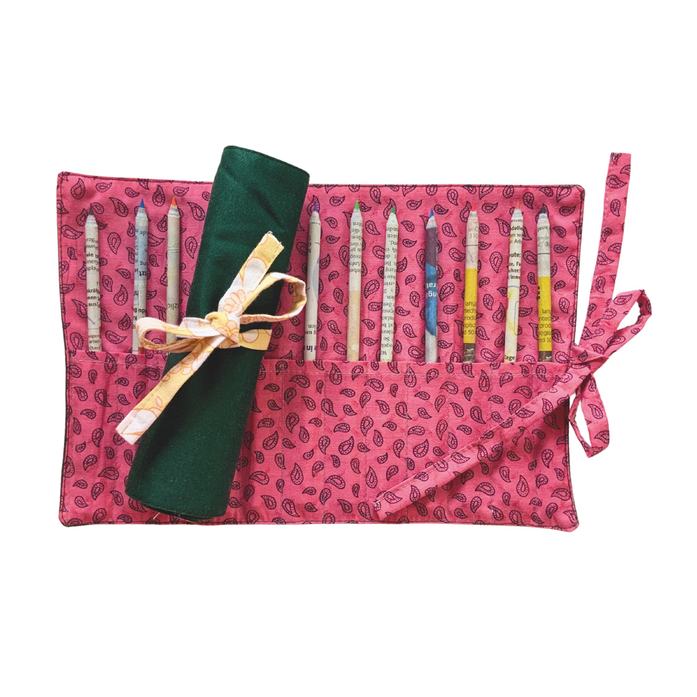 Phil Textile roll with pencils or colored pencils (upcycling)