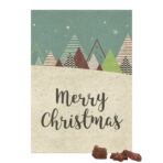 Klasični zidni adventski kalendar, papir za travu, pejzaž, punjen Friedel mliječnom čokoladom