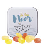 Square tin, white, Mini sweets Fruit mix - Image 2
