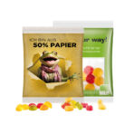 Maxi bag 50g, recyclable paper white, Trolli fruit jelly gums car mixture